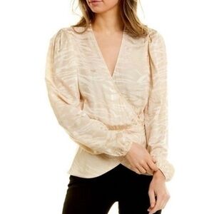 Ronny Kobo Cream Zebra Print
Wrap Blouse Sz S